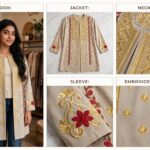 Beige Afghan Embroidered Open Coat / Jacket